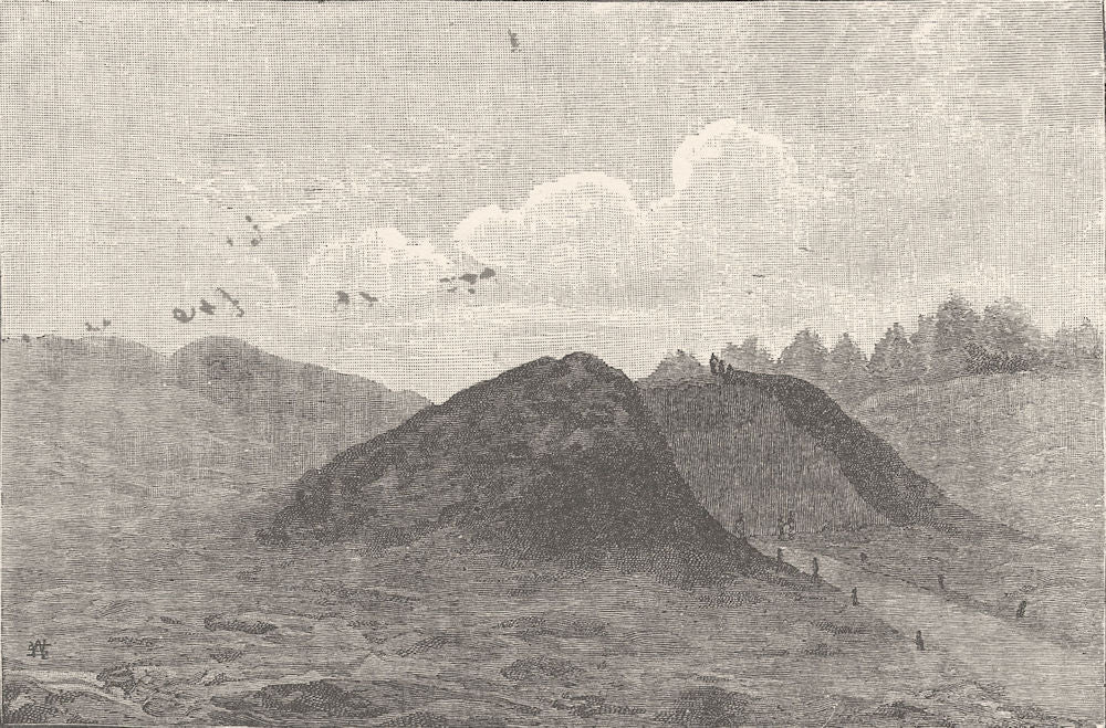 NORWAY. The King's Mound near Gokstad 1890 old antique vintage print picture